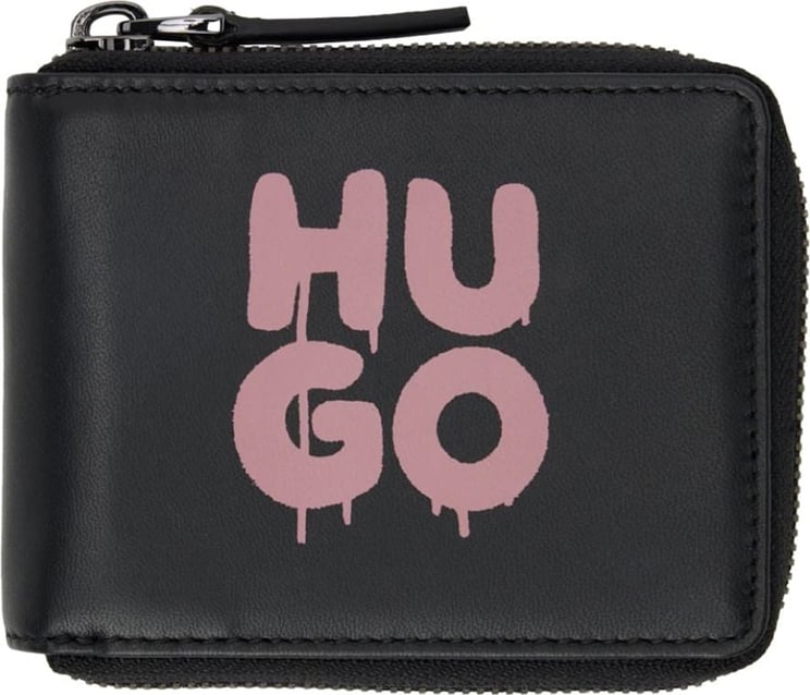 Hugo Boss Niko Logo Zip Wallet Zwart