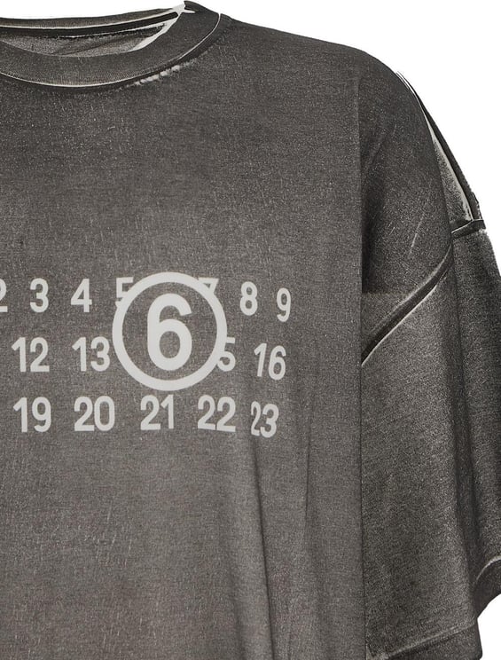 MM6 Maison Margiela Numbers Motif T-Shirt Wit