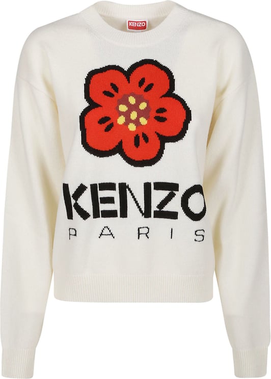 Kenzo Boke Flower Placed Sweater White Wit