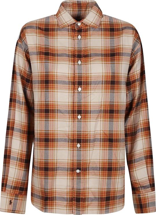 Ralph Lauren Long Sleeve Button Front Shirt Brown Bruin