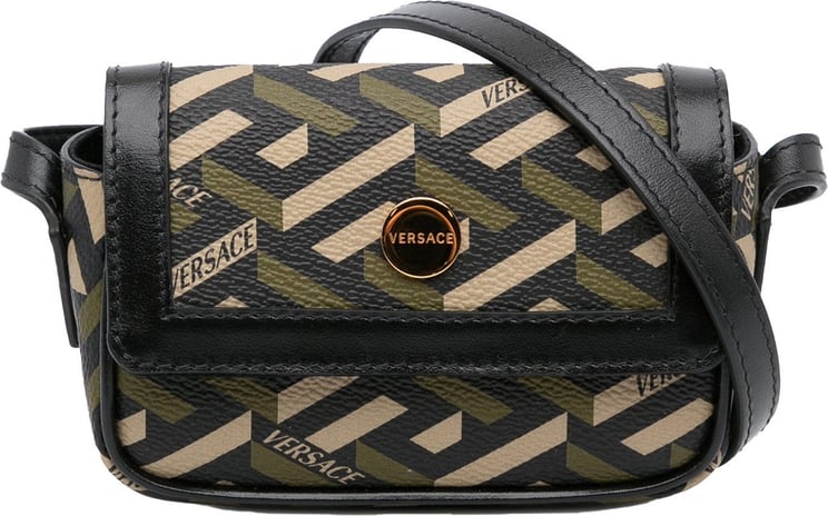 Versace La Greca Crossbody Bag Zwart