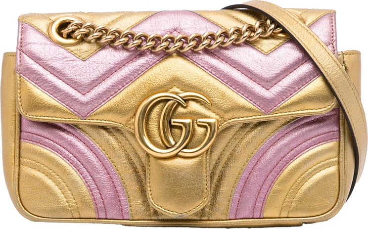 Gucci Small GG Marmont Matelasse Crossbody Bag Goud