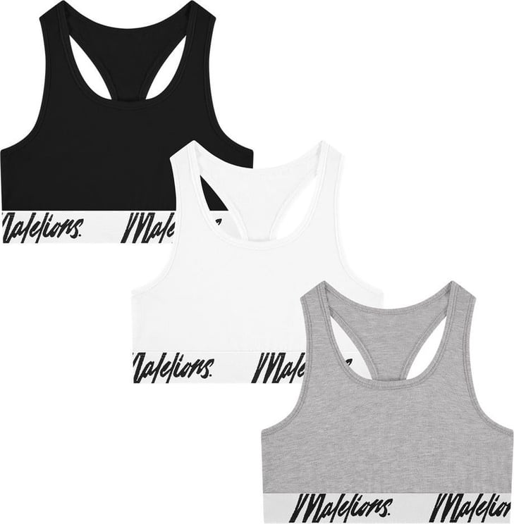 Malelions Bralette Pack - White/Grey/Black Divers
