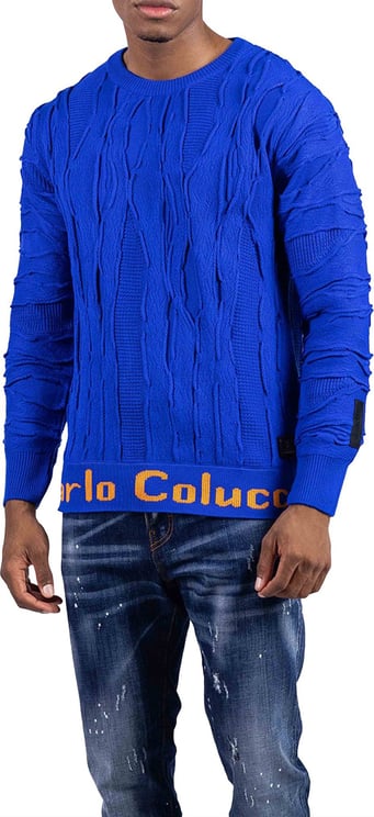 Carlo Colucci C11706 14 Sweater Heren Blauw Blauw