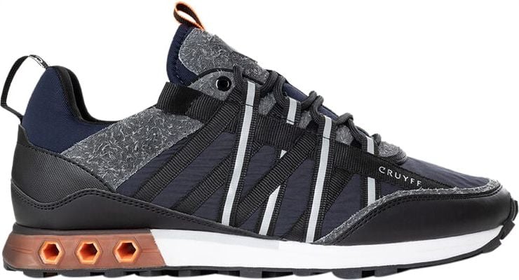 Cruyff Fearia Hex Sneakers Heren Zwart/Grijs/Navy/Oranje Blauw