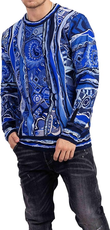 Carlo Colucci C11705 101 Sweater Heren Blauw Blauw