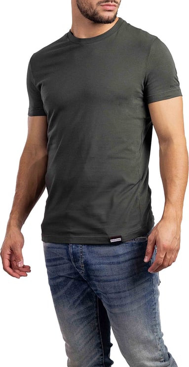 Dsquared2 Sleeve Logo T-Shirt Heren Donkergroen Groen