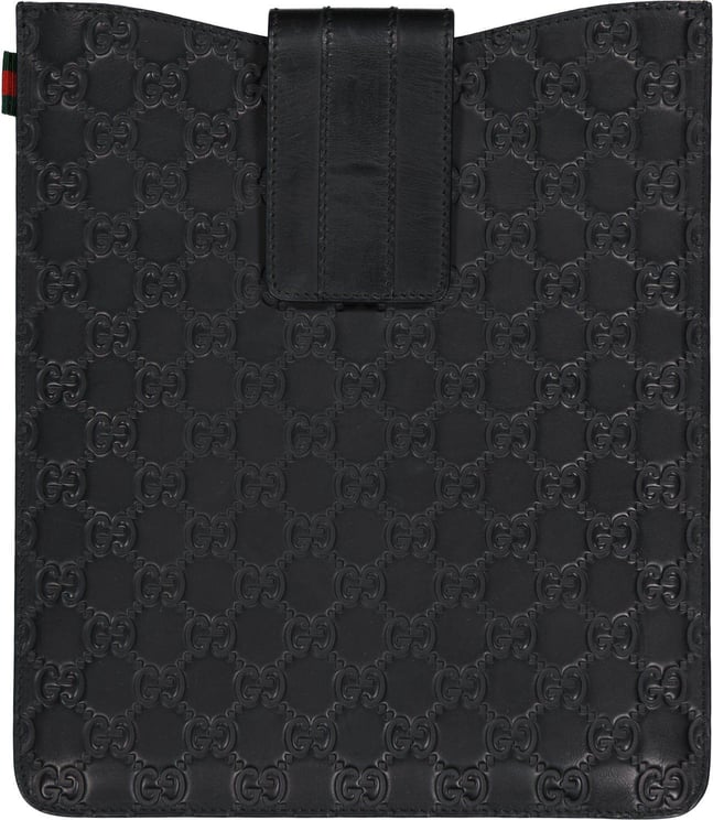 Gucci Gucci Ipad Leather Logo Cover Zwart
