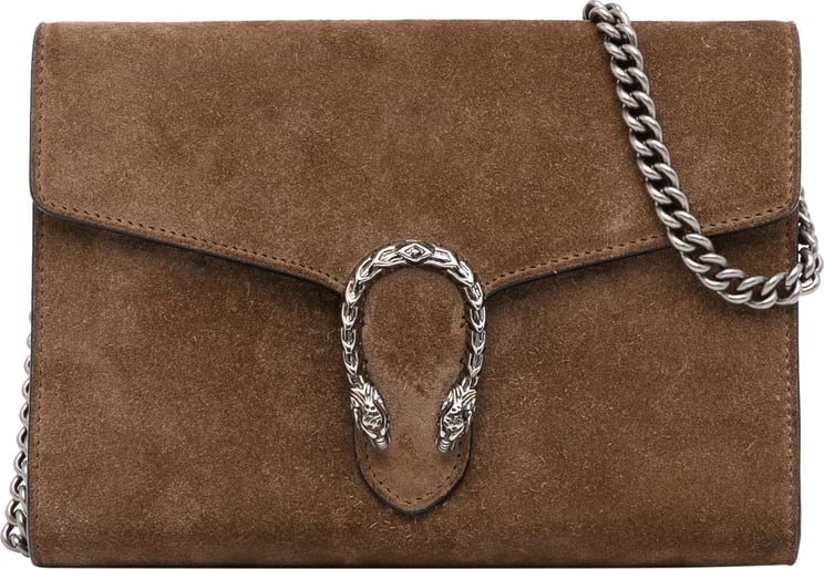 Gucci Mini Suede Dionysus Wallet on Chain Bruin