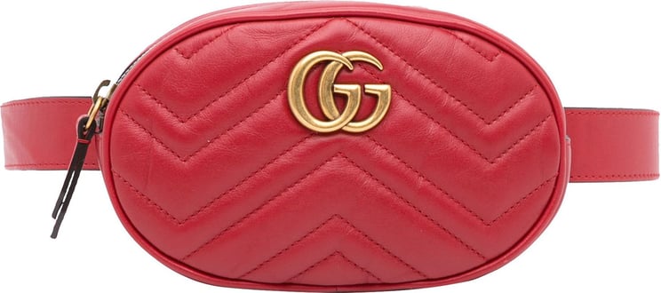 Gucci GG Marmont Matelasse Belt Bag Rood