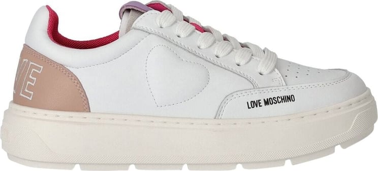 Love Moschino White And Pink Sneaker White Wit