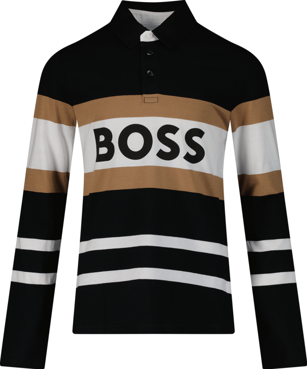Hugo Boss Boss J25O96 kinder polo zwart Zwart