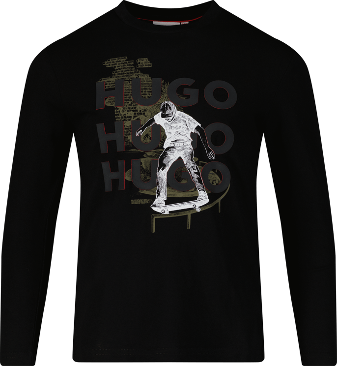Hugo Boss HUGO G25138 kinder t-shirt zwart Zwart