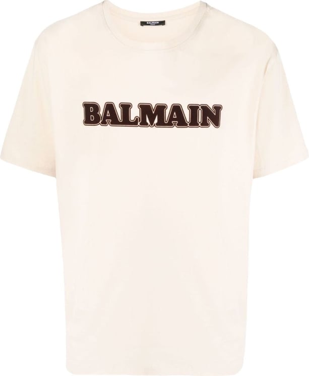 Balmain Cotton Logo T-shirt Beige