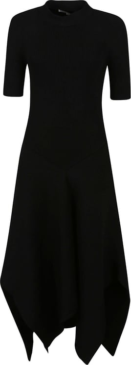 Stella McCartney technical compact rib knit dress Zwart