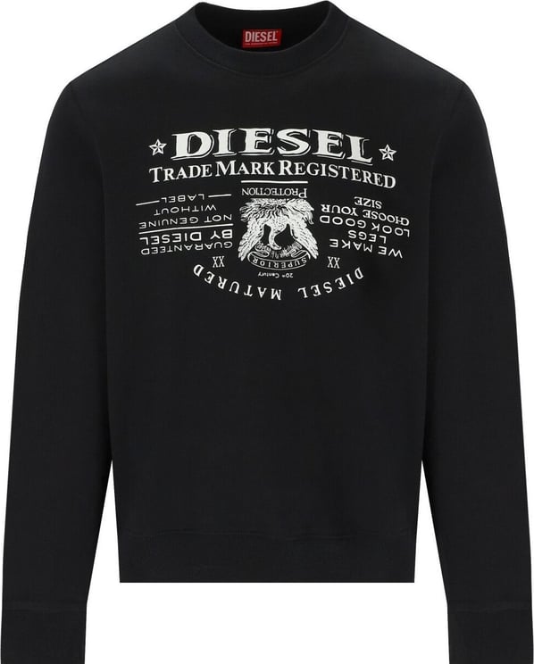Diesel S-ginn-l2 Black Sweatshirt Black Zwart