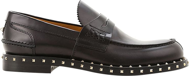 Valentino Valentino Garavani Rockstud Leather Loafers Zwart
