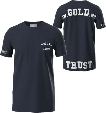 In Gold We Trust The Pusha Heren T-Shirt Blauw Blauw