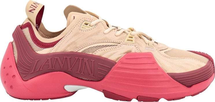 Lanvin Mesh and leather sneakers Beige