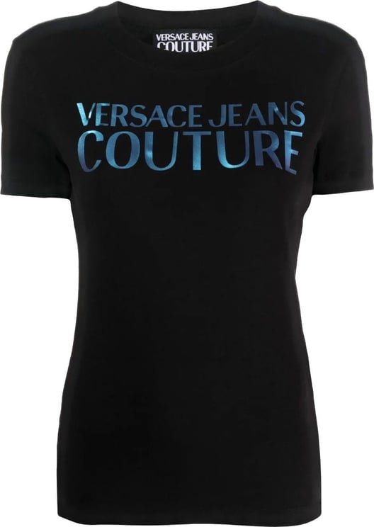 Versace Jeans Couture T-shirt Iridescent Stretch Black Zwart