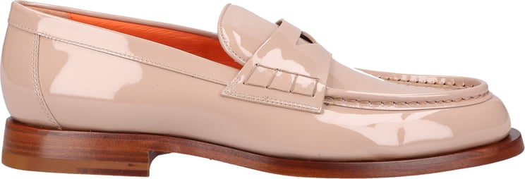 Santoni Loafers Patent Leather Graz L Beige