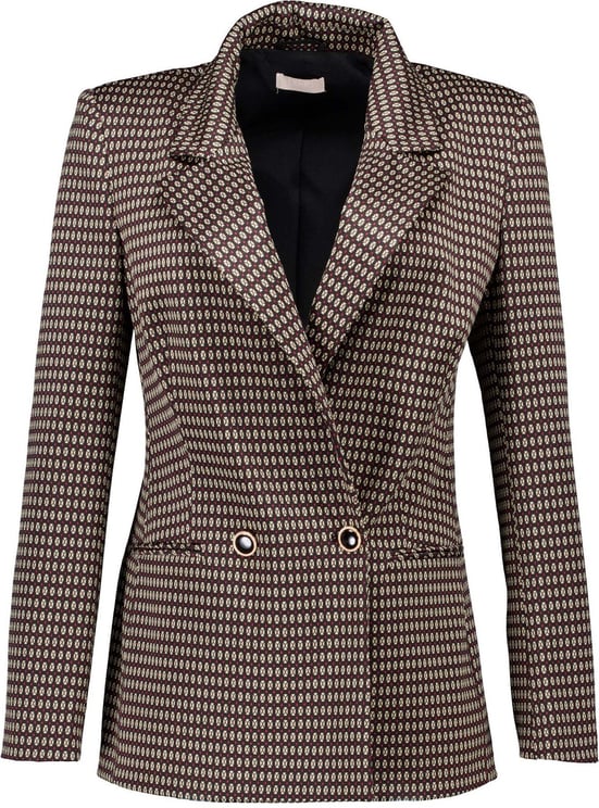 Liu Jo Double breasted blazer with pattern Rood