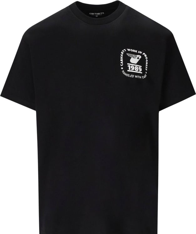 Carhartt Wip S/s Stamp State Black White T-shirt Black Zwart