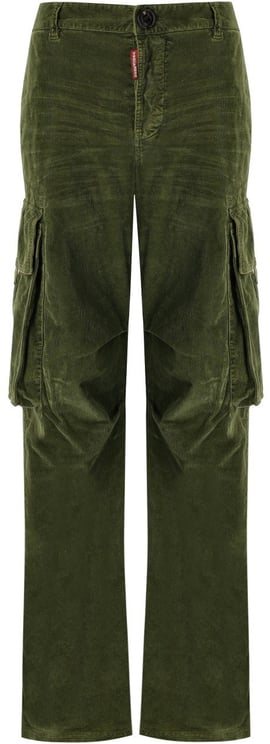 Dsquared2 Corduroy Green Cargo Trousers Green Groen