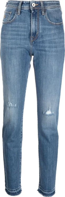 Jacob Cohen straight-leg distressed jeans Blauw