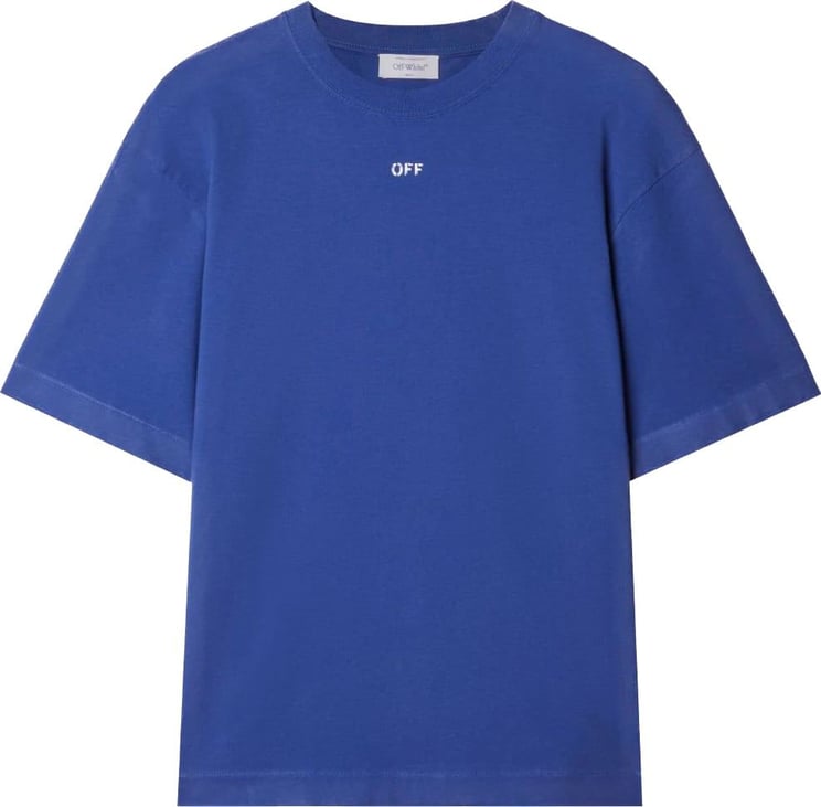 OFF-WHITE stamp short-sleeve T-shirt Blauw