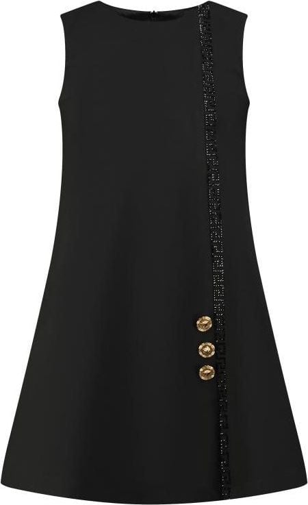 Versace Dress Cady + Greca Strass Zwart