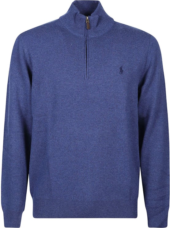 Ralph Lauren Long Sleeve Half Zip Sweater Blue Blauw