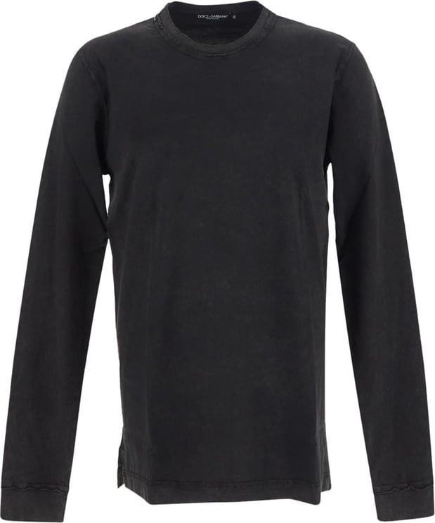 Dolce & Gabbana Raw Hems Long Sleeved T-Shirt Zwart