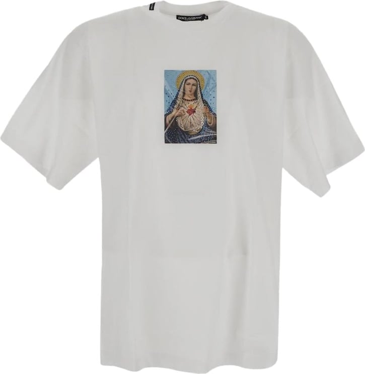Dolce & Gabbana Strass-Embellished Virgin Print T-Shirt Wit