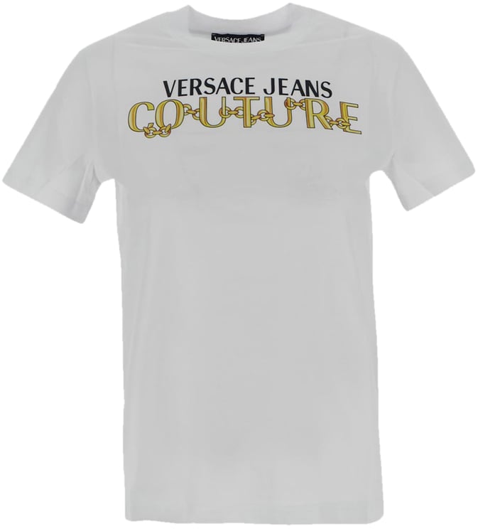 Versace Jeans Couture 71GAHT19 CJ00T V-EMBLEM PRINT T-shirt Black