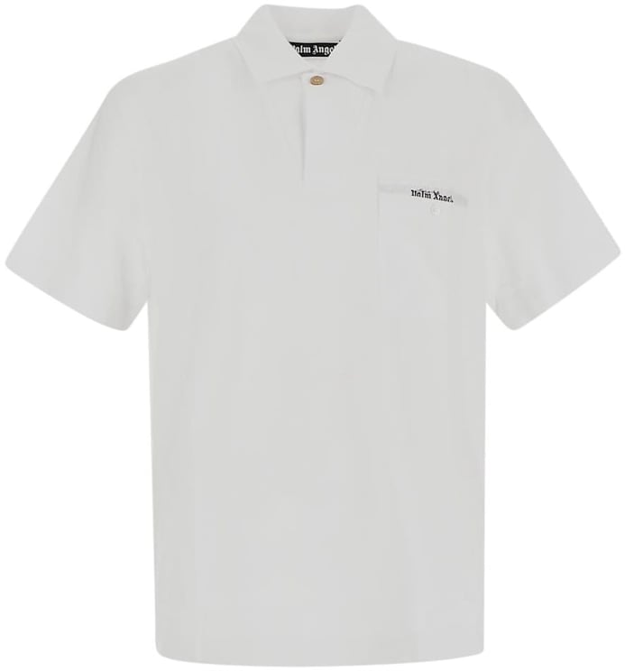 Palm Angels Sartorial Tape Pocket Polo Shirt Wit