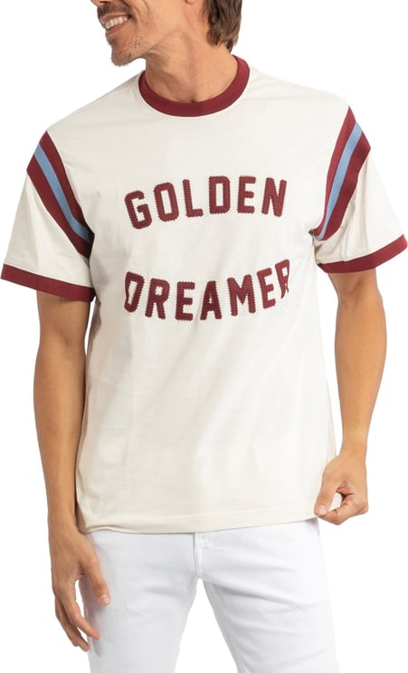 Golden Goose Golden goose mens cotton t-shirt with embroidered logo Wit