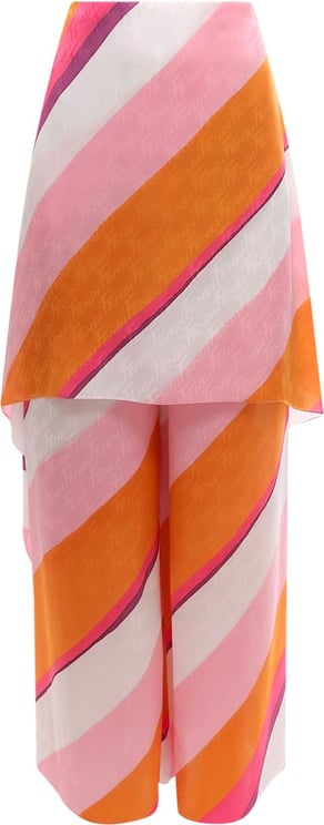 Fendi Fendi Ff Color-Block Draped Trousers Roze