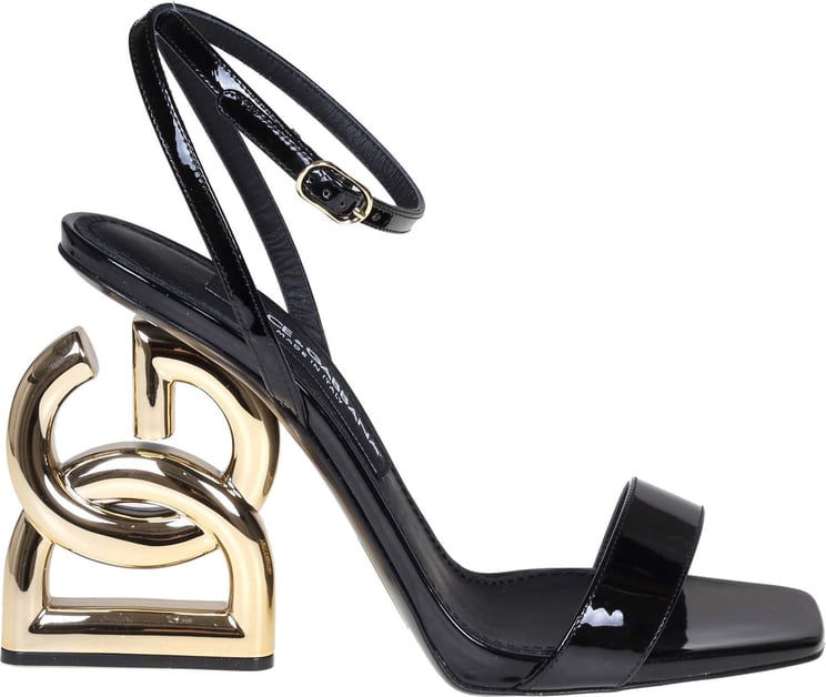 Dolce & Gabbana Dolce & gabbana black patent leather sandal Zwart