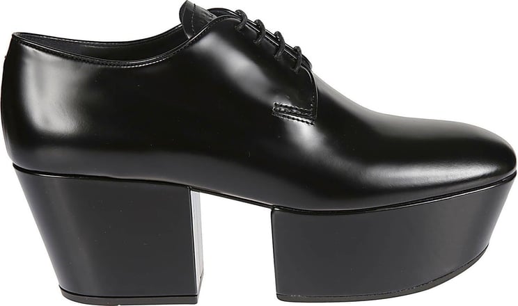 Prada Prada Leather Platform Loafers Zwart