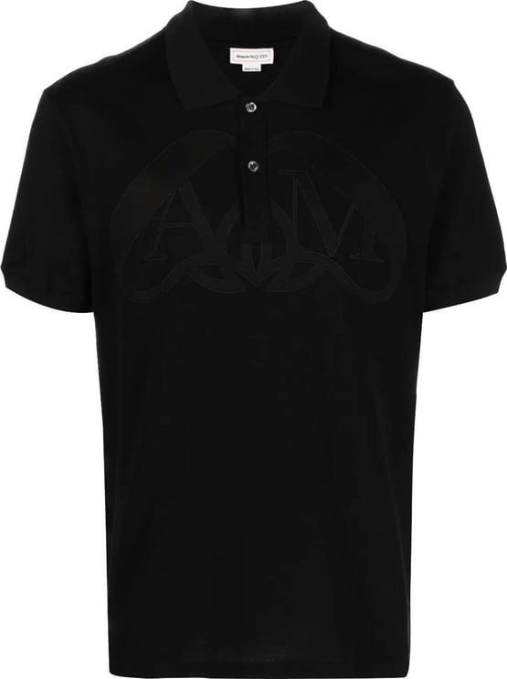 Alexander McQueen logo-embroidered polo shirt Zwart