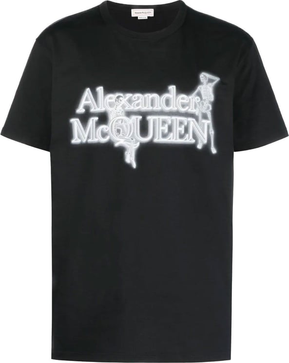Alexander McQueen logo-print cotton T-Shirt Zwart