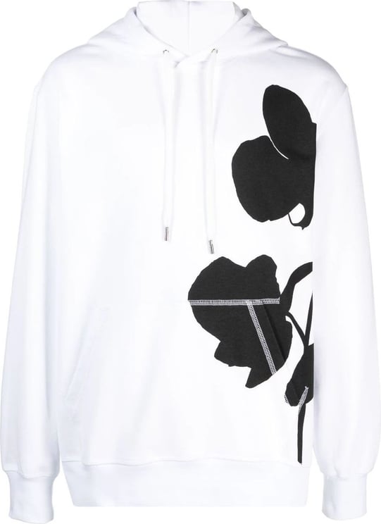 Alexander McQueen graphic-print cotton hoodie Wit