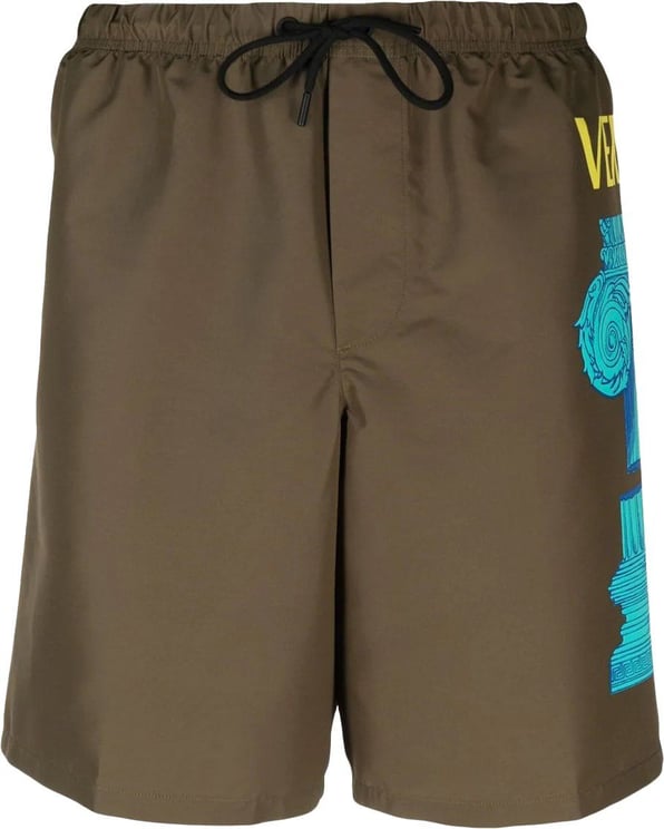 Versace side logo-print swim shorts Groen