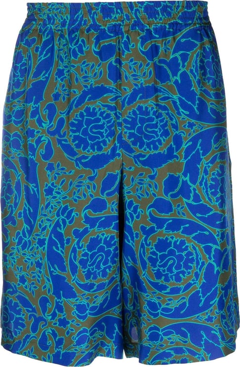 Versace abstract-print silk shorts Divers