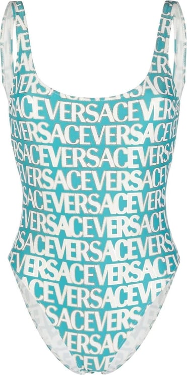 Versace logo-print open-back one-piece Divers