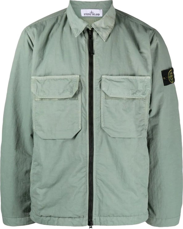 Stone Island Compass-patch shirt jacket Groen