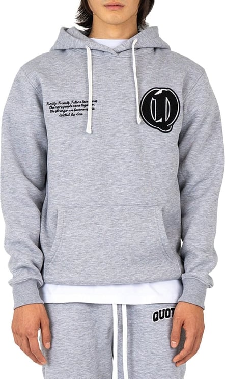 Quotrell University Patch Hoodie | Grey Melee/white Grijs