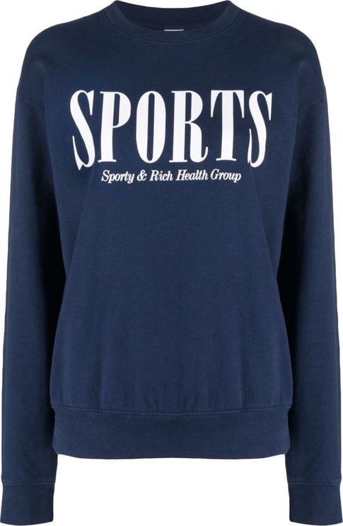 Sporty & Rich Main Sweaters Blue Blauw
