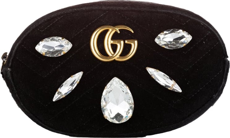 Gucci GG Marmont Velvet Belt Bag Zwart